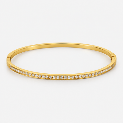Lumière Slim Pavé Bangle centered on a light gray background