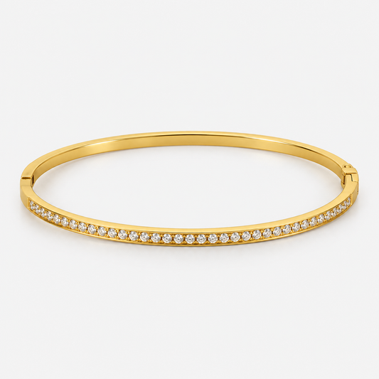 Lumière Slim Pavé Bangle centered on a light gray background