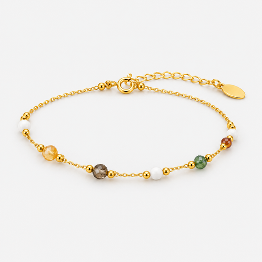 Prism Rainbow Beaded Bracelet on a light gray background