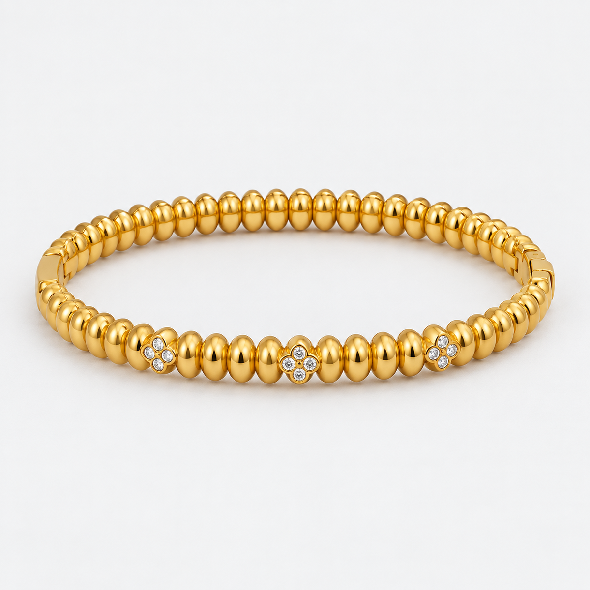 Solara Beaded Sparkle Bangle centered on a light gray background