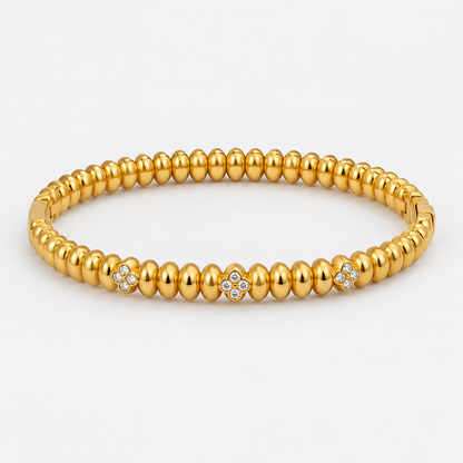Solara Beaded Sparkle Bangle centered on a light gray background