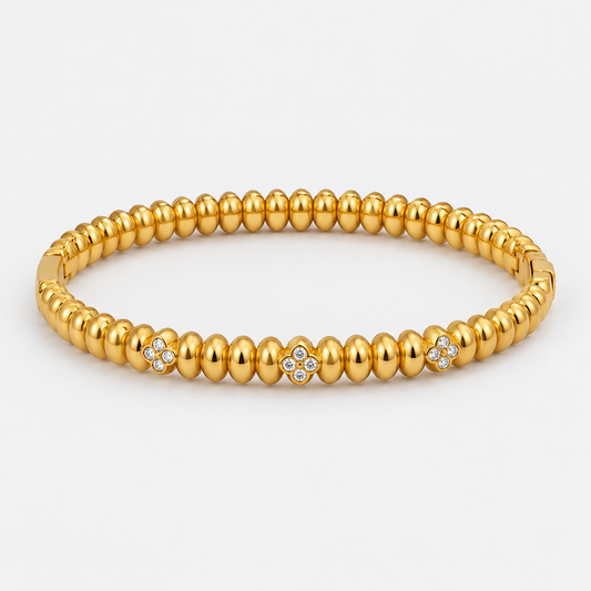 Solara Beaded Sparkle Bangle centered on a light gray background
