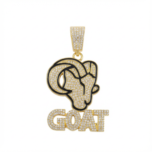 Iced Goat Head “GOAT” Pendant