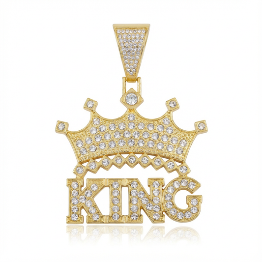 Iced King Crown Pendant